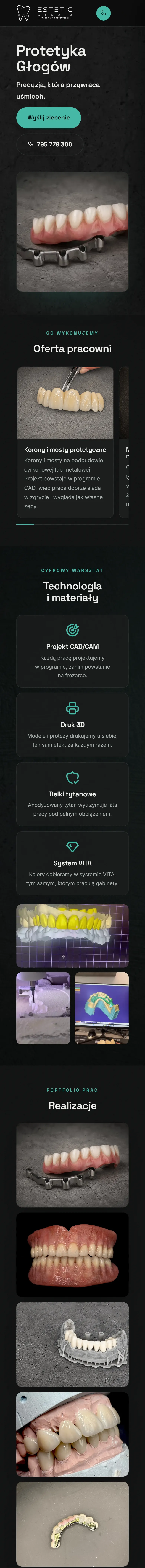 Strona Estetic Studio, pracownia protetyczna w Głogowie