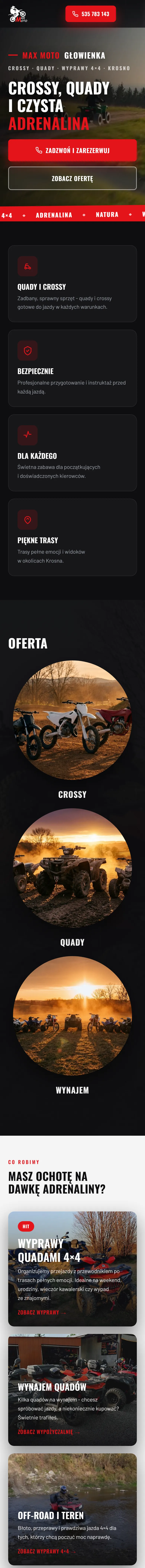 Strona Max Moto, wyprawy quadami w Krośnie